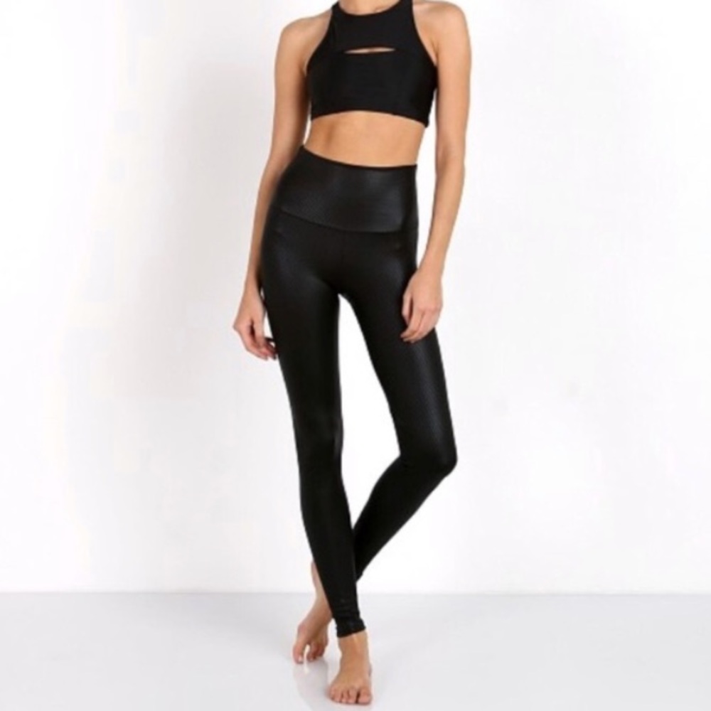 Onzie Faux Leather Sparkle Leggings
